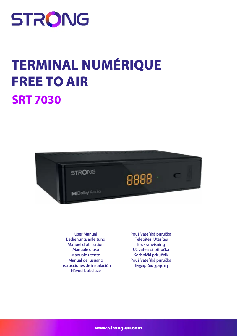 Page 1 de la notice Manuel utilisateur Strong SRT 7030