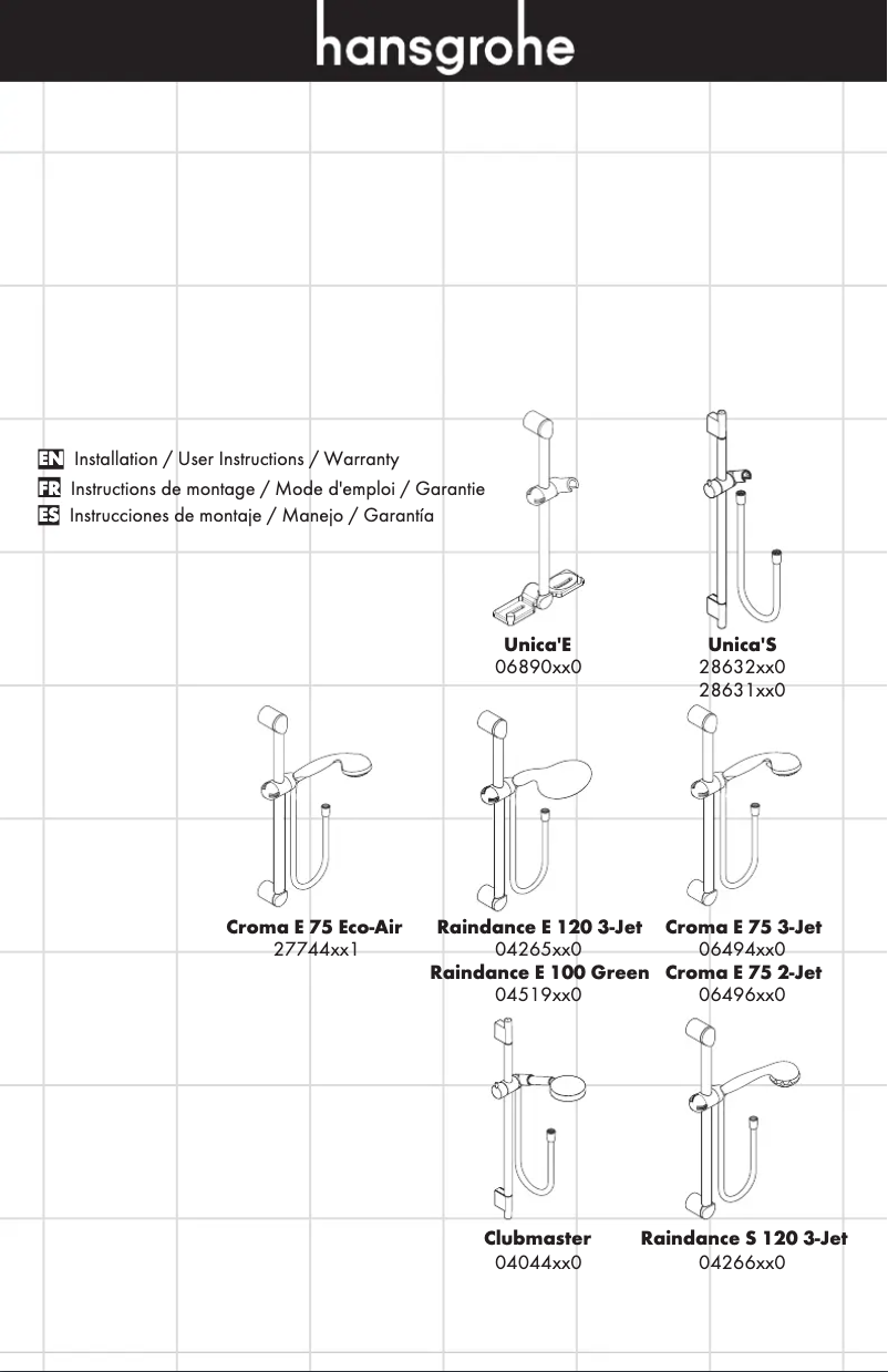Page 1 de la notice Manuel utilisateur Hansgrohe 28632820