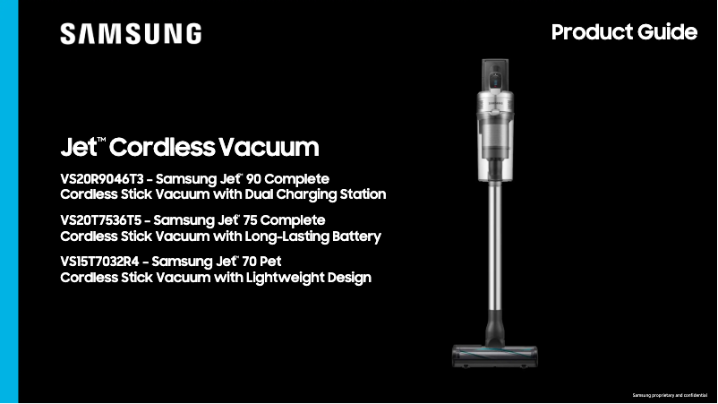 Page 1 de la notice Brochure Samsung VS20R9046T3