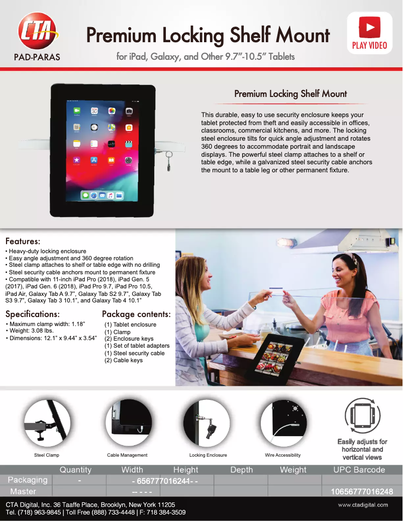 Page 1 de la notice Manuel utilisateur CTA Digital PAD-PARAS