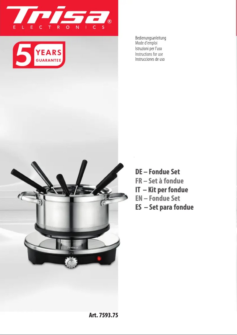 Page 1 de la notice Manuel utilisateur Trisa 7593.75
