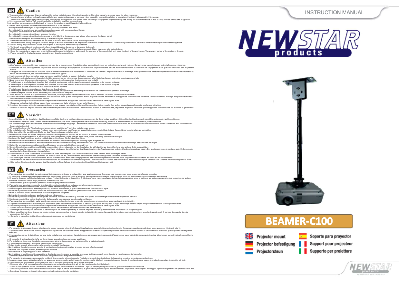 Page 1 of the manual User Manual Newstar BEAMER-C100