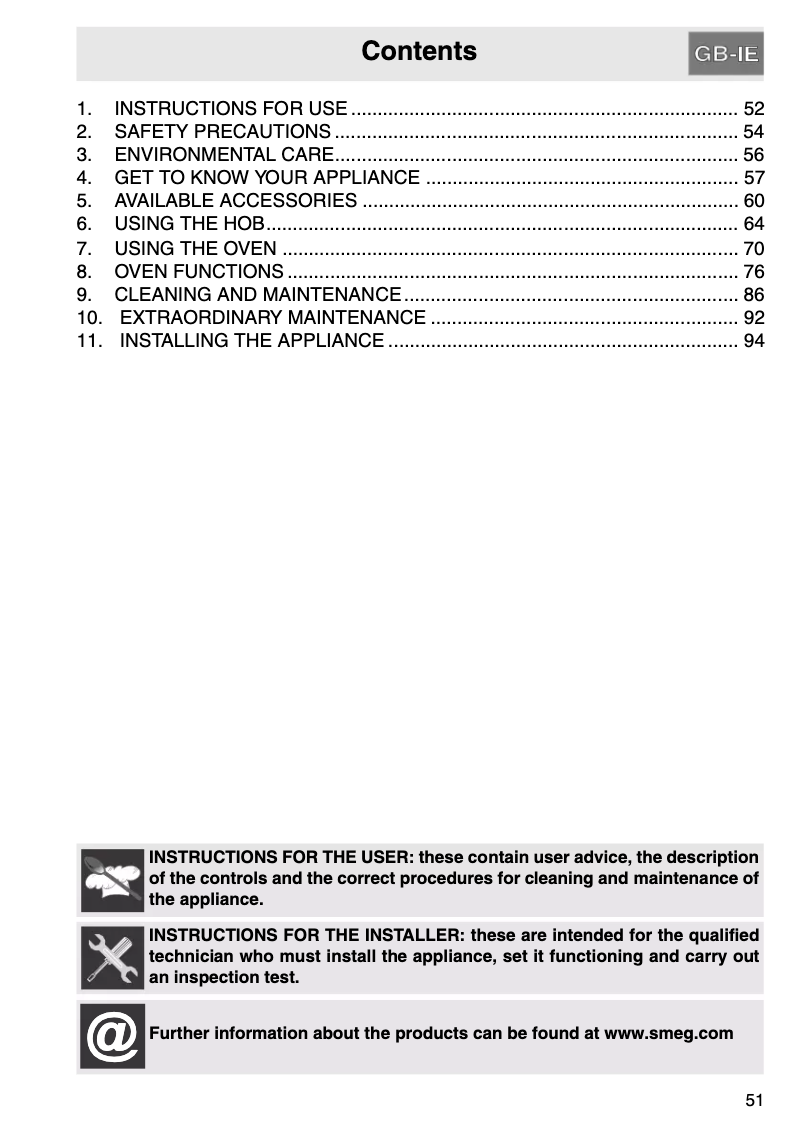 Página 1 del manual Manual de usuario Smeg A2PYID-8