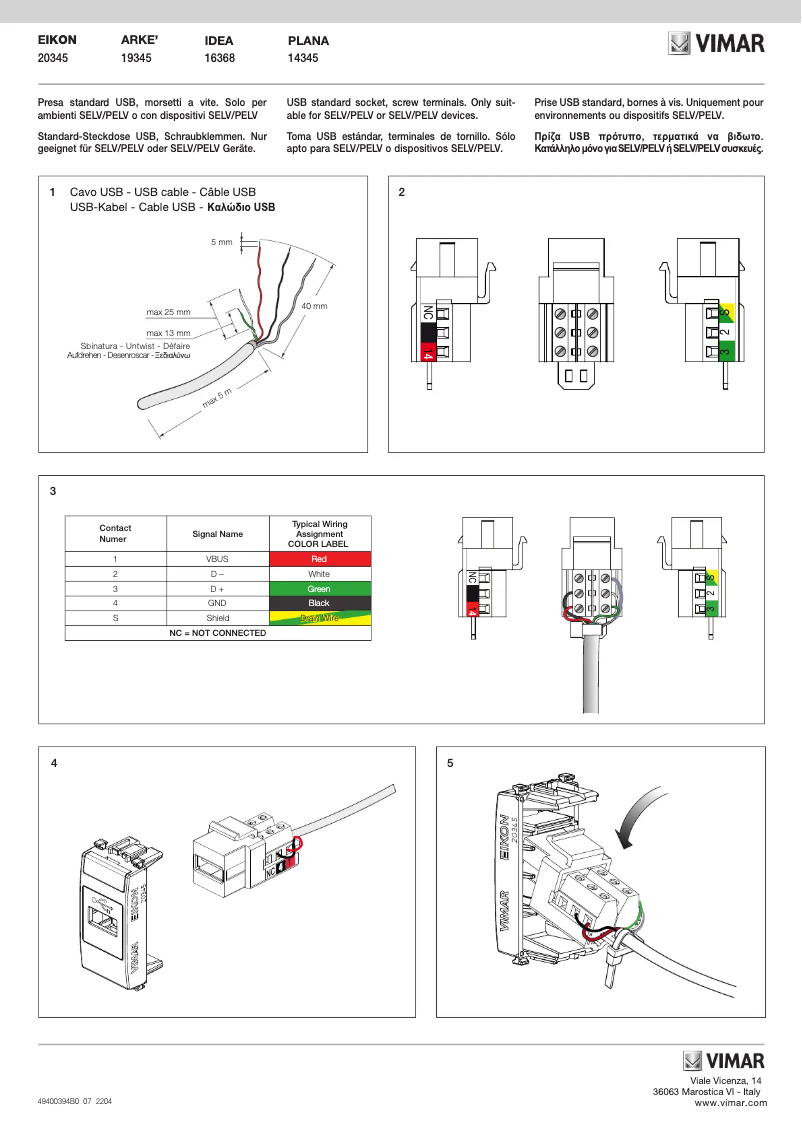 Página 1 del manual Manual de usuario Vimar 16368.B