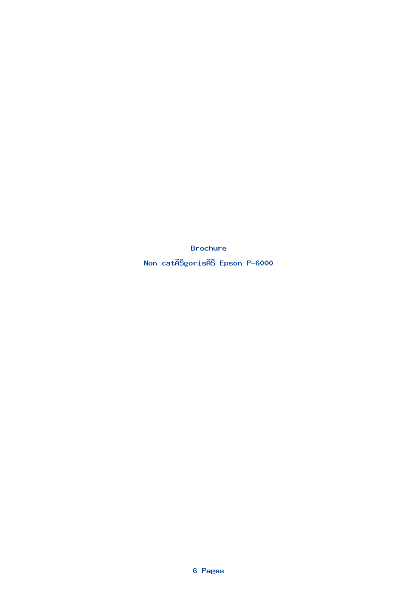 Image de la première page du manuel de l'appareil P-6000