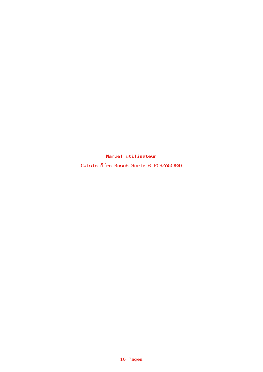 Page 1 de la notice Manuel utilisateur Bosch Serie 6 PCS7A5C90D