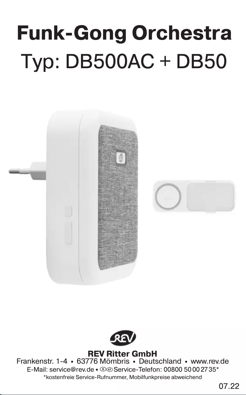 Page 1 de la notice Manuel utilisateur REV DB500AC