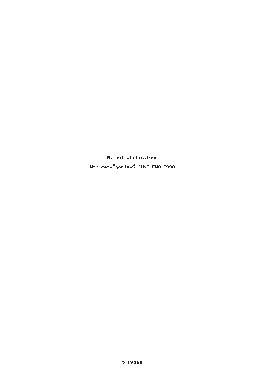 Page 1 de la notice Manuel utilisateur JUNG ENOLS990