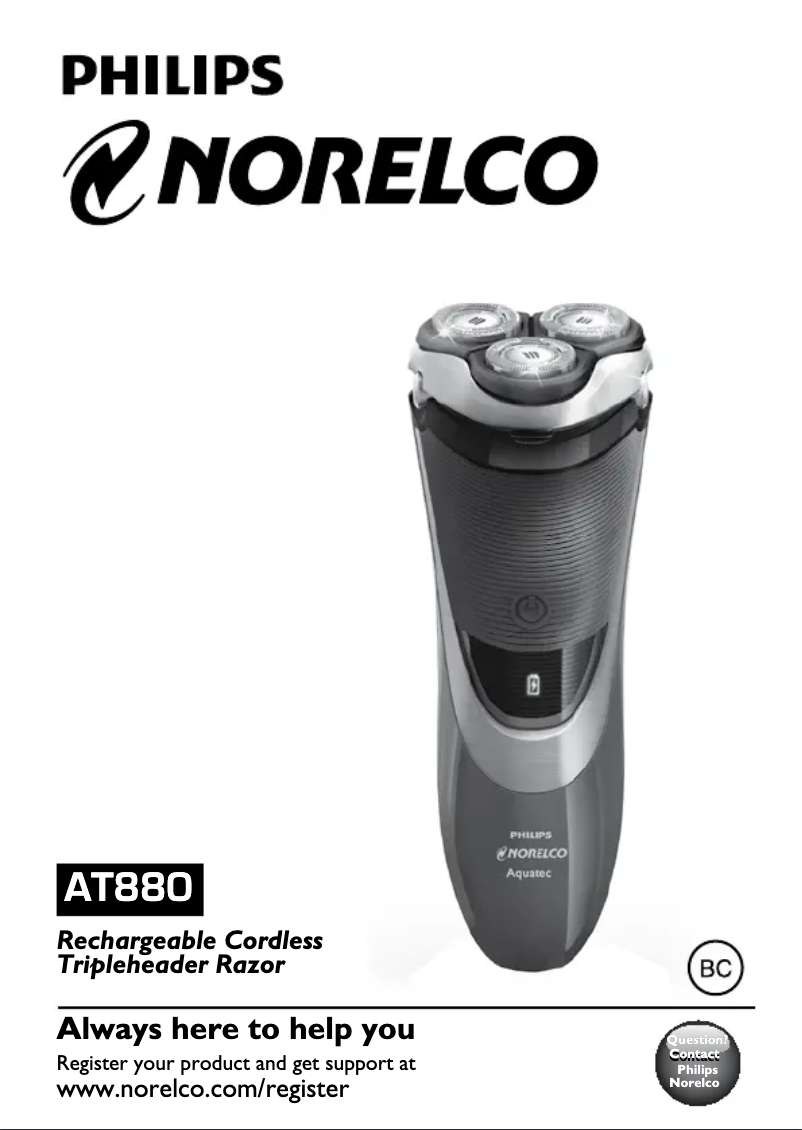 Página 1 del manual Manual de usuario Philips Norelco PowerTouch AT880