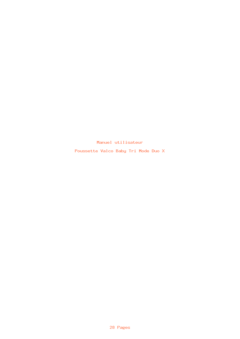Page 1 de la notice Manuel utilisateur Valco Baby Tri Mode Duo X