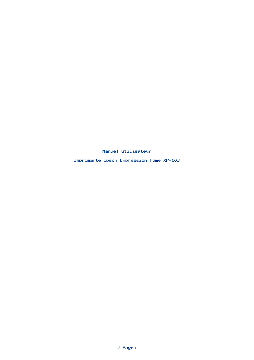 Page 1 de la notice Manuel utilisateur Epson Expression Home XP-103