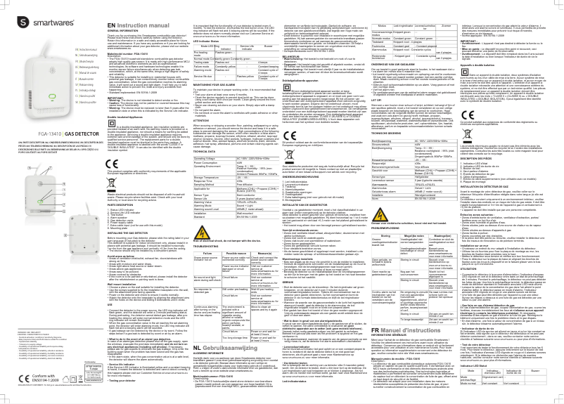 Page 1 de la notice Manuel utilisateur Smartwares FGA-13410