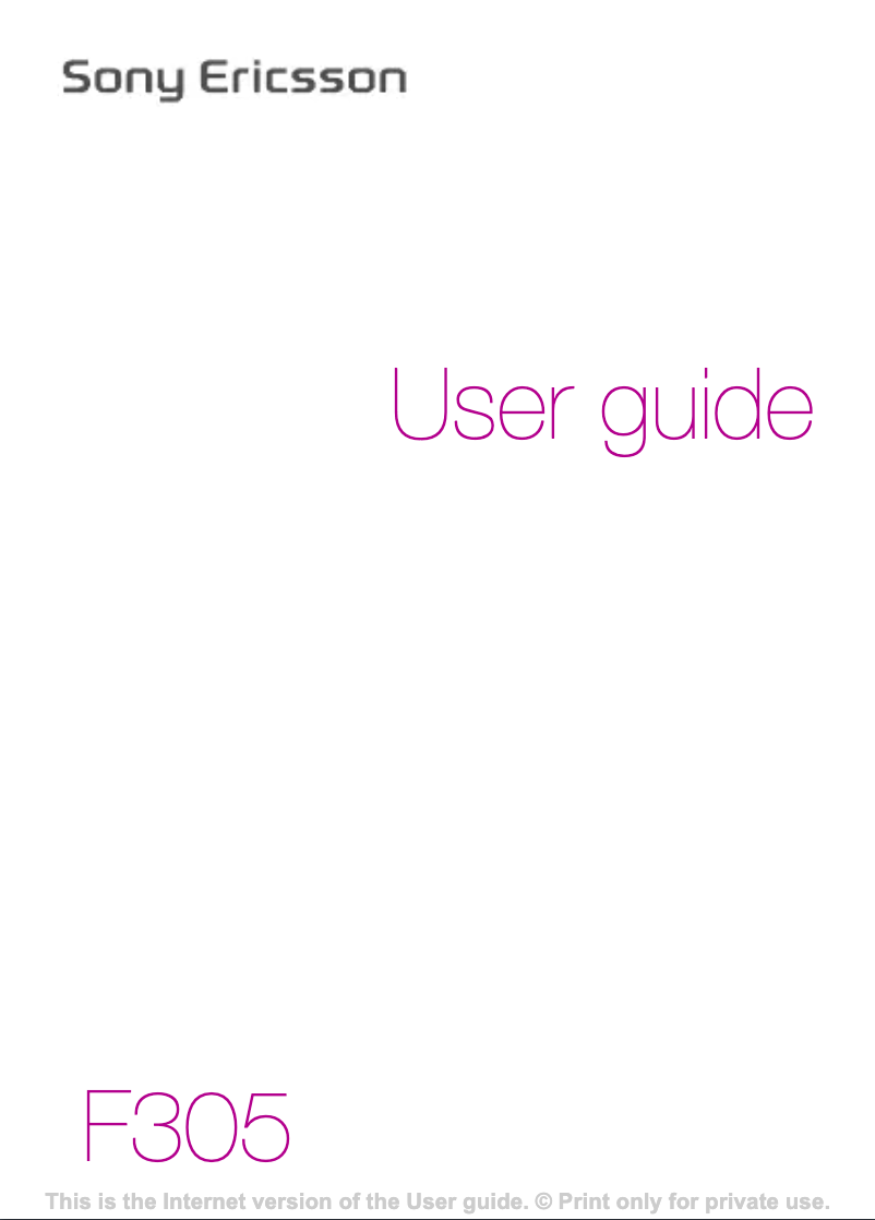 Image de la première page du manuel de l'appareil F305