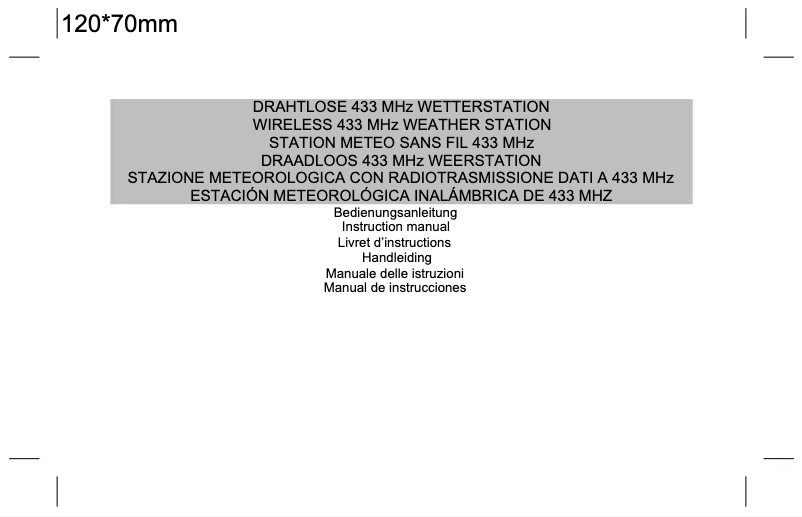 Page 1 de la notice Manuel utilisateur Techno Line WS 9130