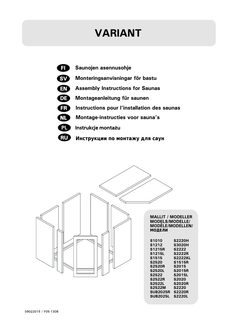 Page 1 de la notice Manuel utilisateur Harvia Variant S2520