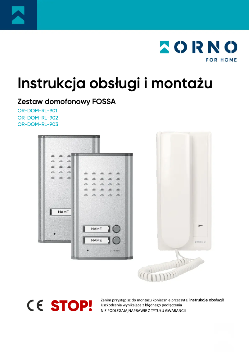 Page 1 de la notice Manuel utilisateur ORNO OR-DOM-RL-903