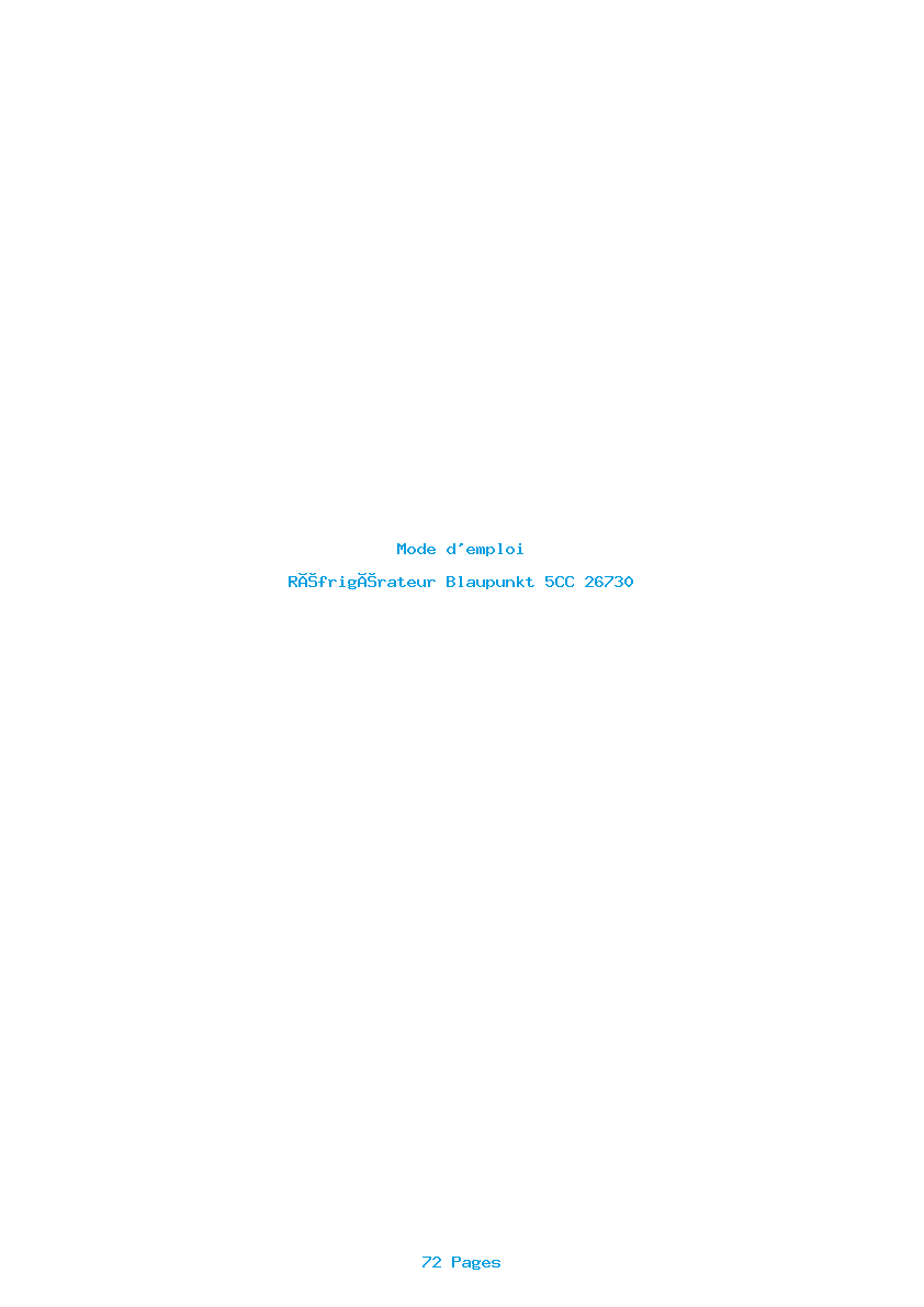 Page 1 de la notice Mode d'emploi Blaupunkt 5CC 26730