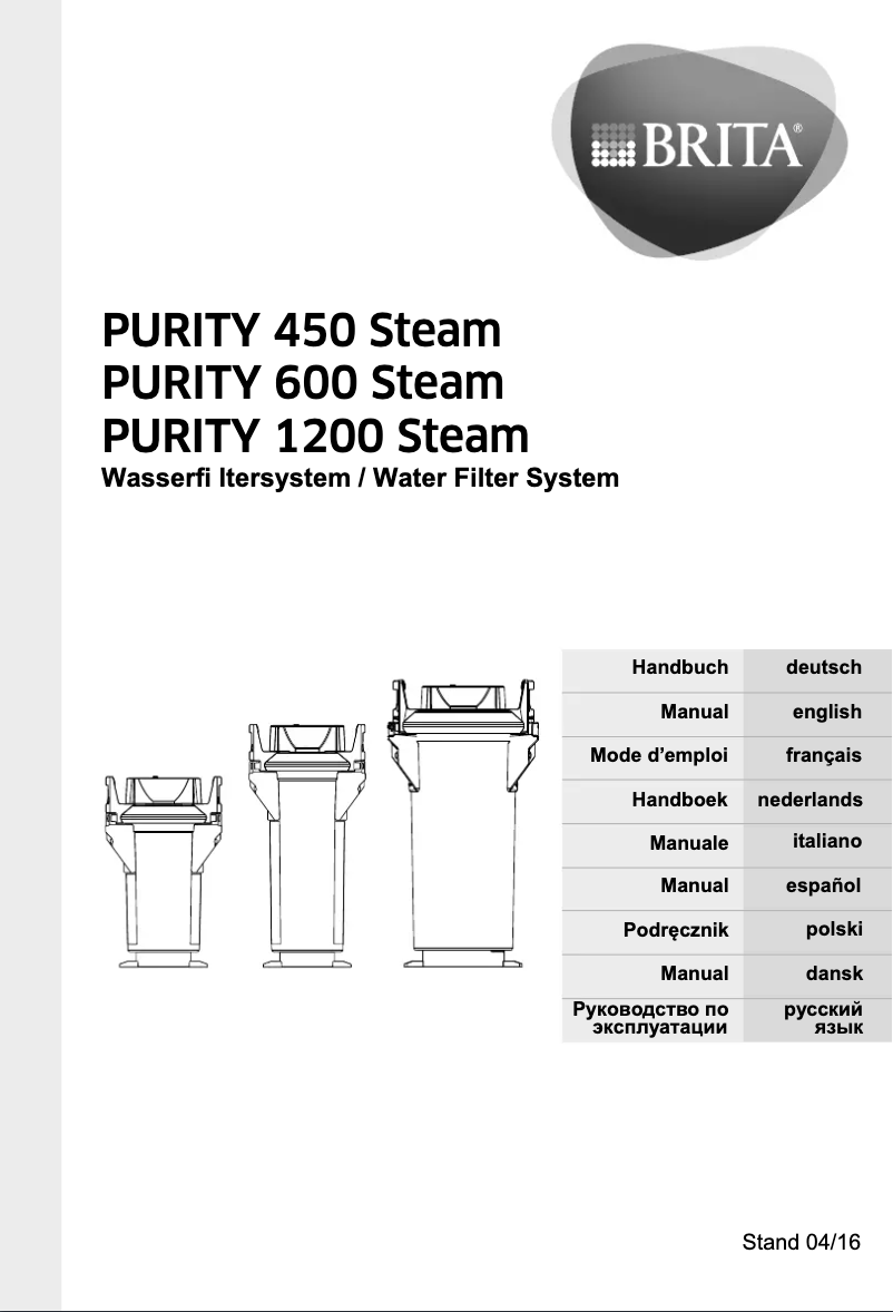 Página 1 del manual Manual de usuario BRITA Purity 450 Steam