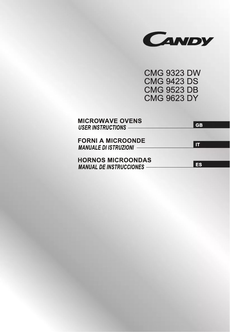 Page 1 of the manual User Manual Candy CMG 9623 DY UK