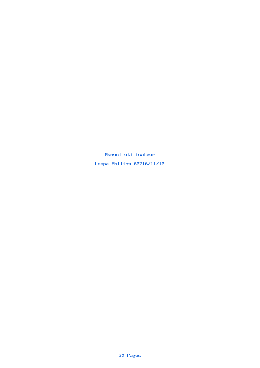 Page 1 de la notice Manuel utilisateur Philips 66716/11/16