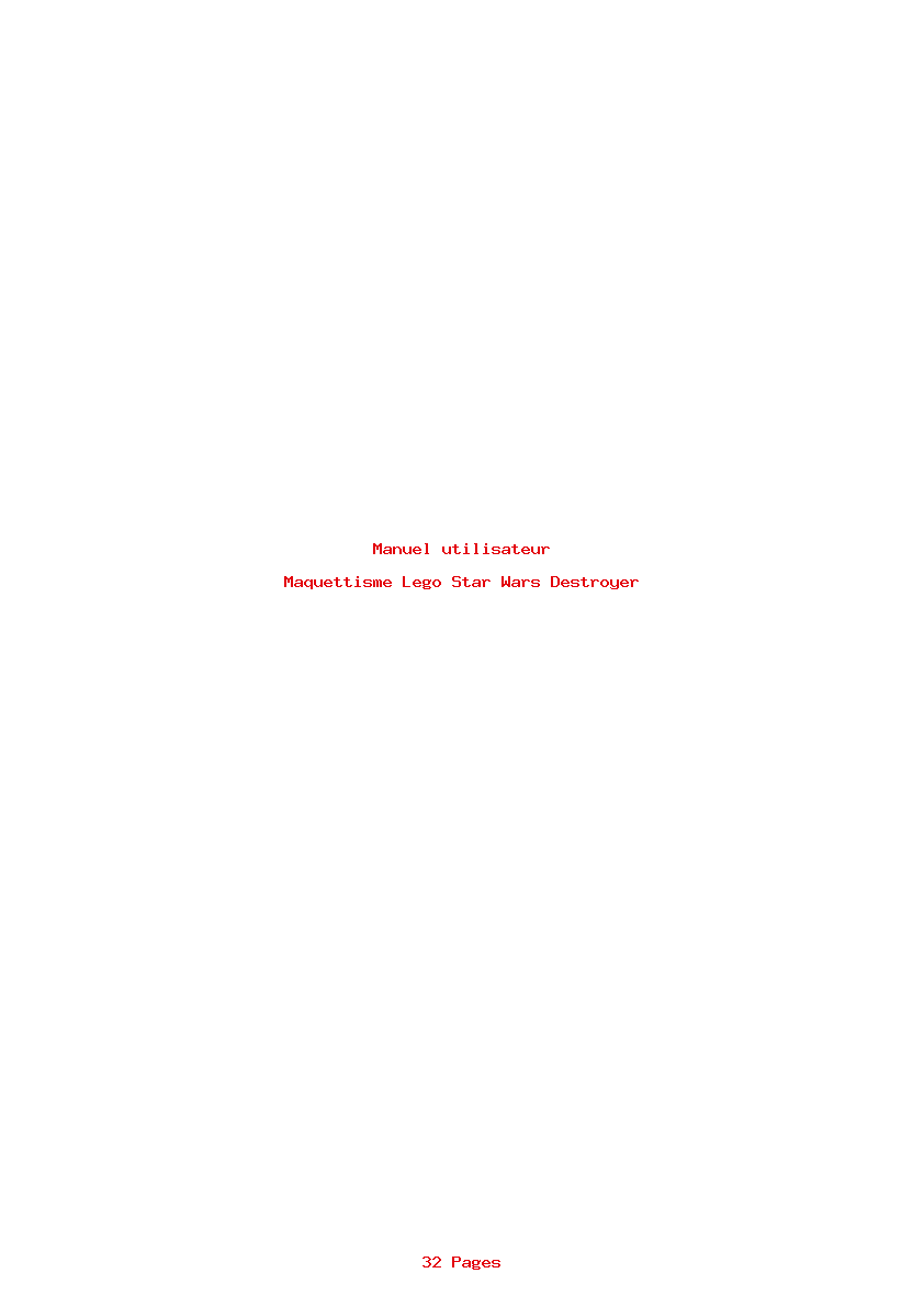 Page 1 de la notice Manuel utilisateur Lego Star Wars Destroyer