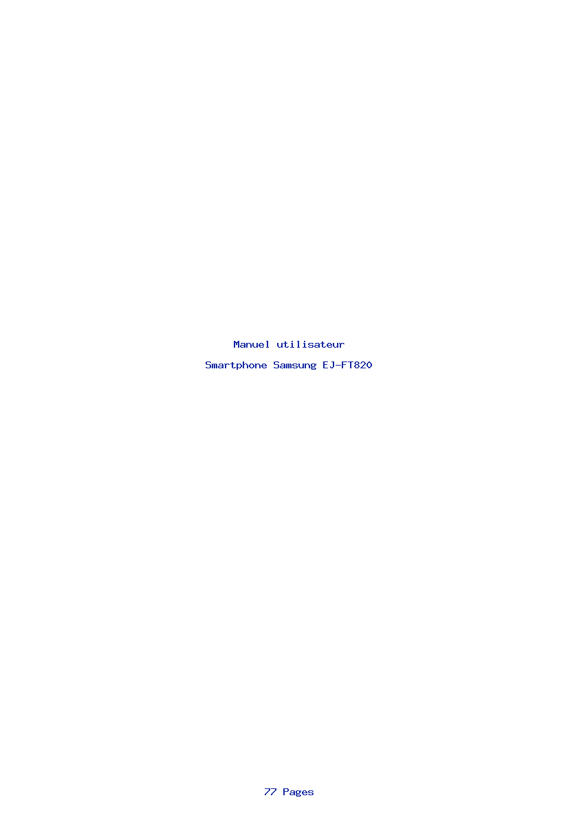 Page 1 de la notice Manuel utilisateur Samsung EJ-FT820