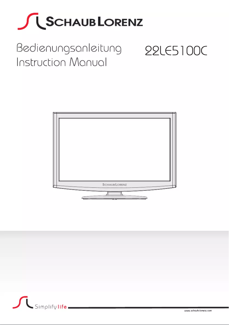 Page 1 de la notice Manuel utilisateur Schaub Lorenz 22LE-5100C