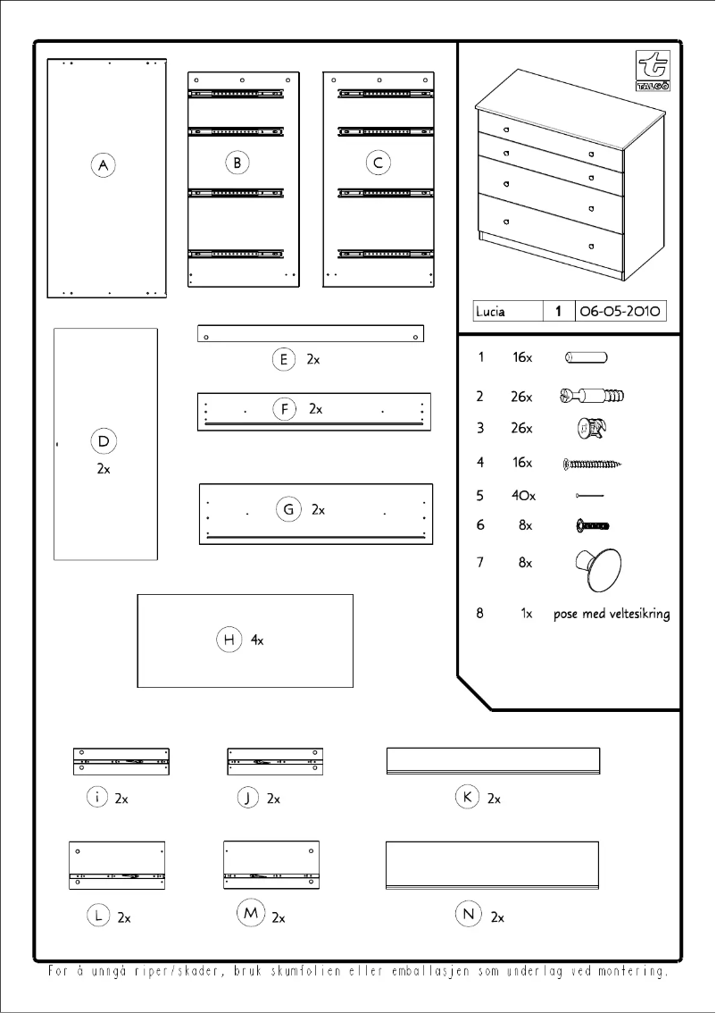 Page 1 de la notice Manuel utilisateur Talgø Lucia