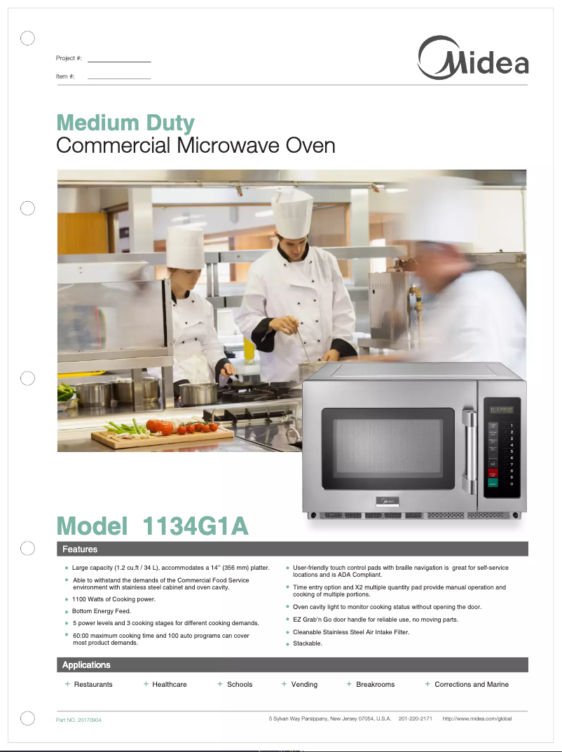 Page 1 de la notice Manuel utilisateur Midea 1134G1A