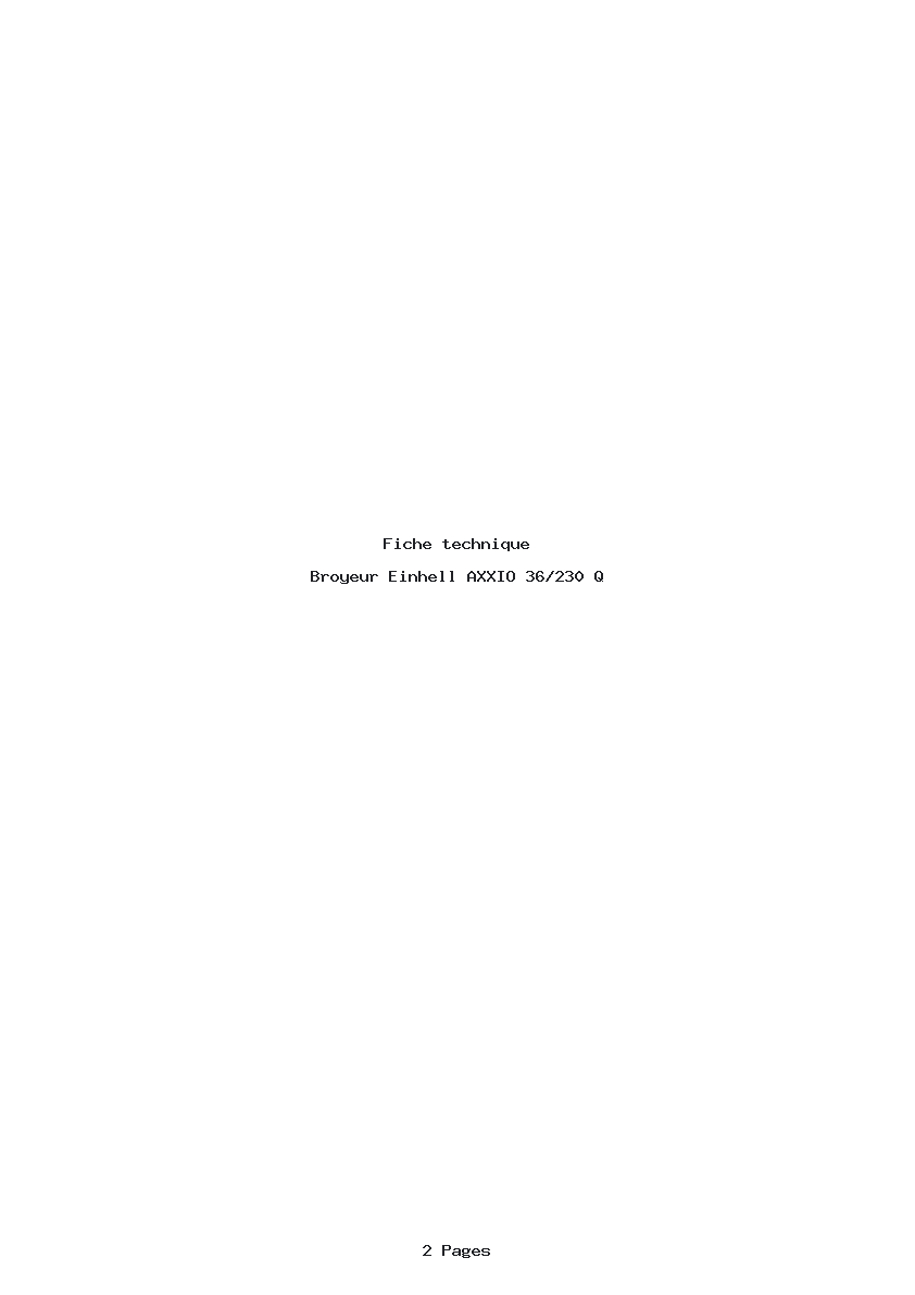 Image de la première page du manuel de l'appareil AXXIO 36/230 Q