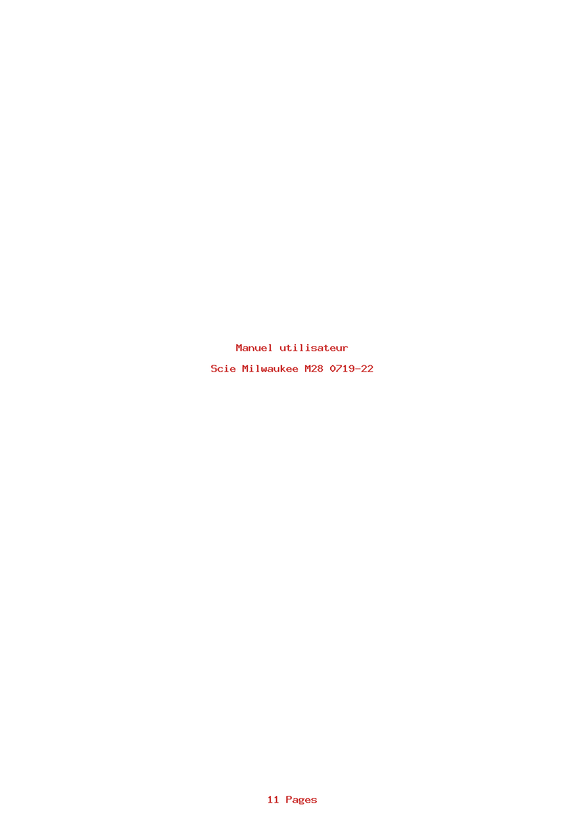 Page 1 de la notice Manuel utilisateur Milwaukee M28 0719-22