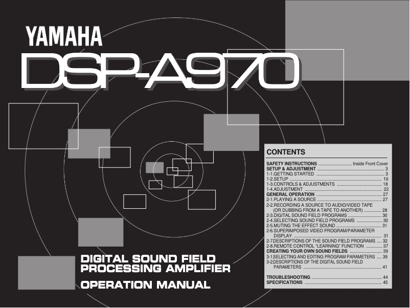 Page 1 of the manual User Manual Yamaha DSP-A970