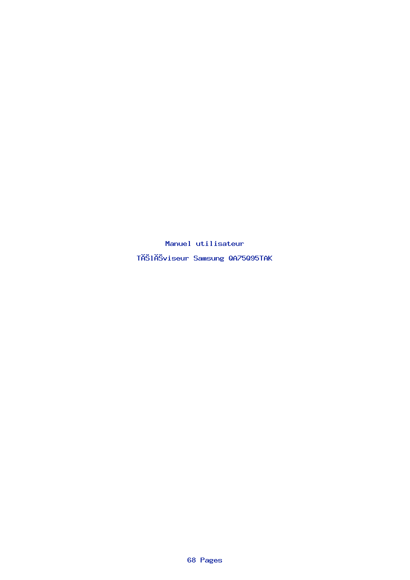 Page 1 de la notice Manuel utilisateur Samsung QA75Q95TAK