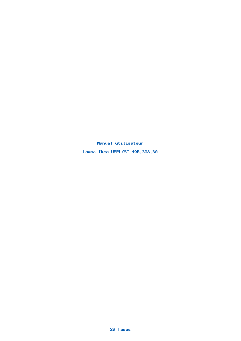 Page 1 de la notice Manuel utilisateur Ikea UPPLYST 405.368.39