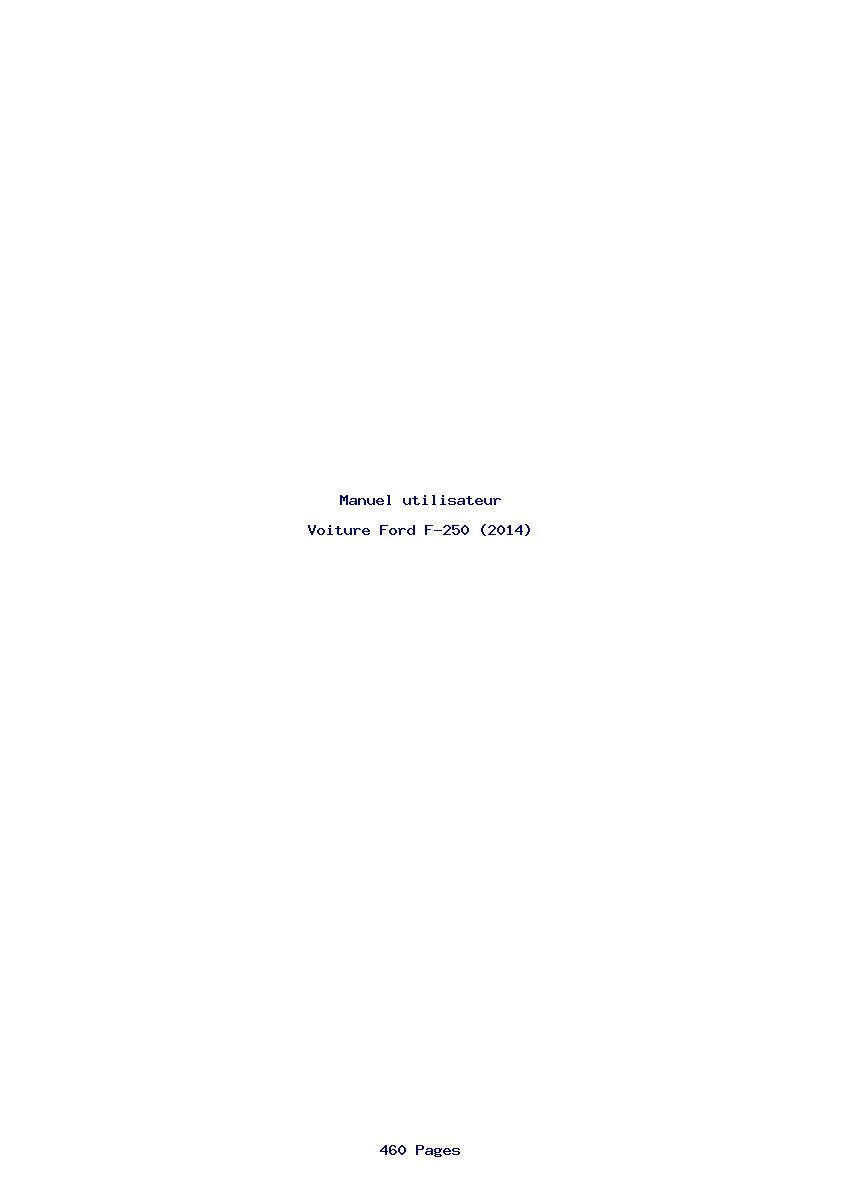 Page 1 de la notice Manuel utilisateur Ford F-250 (2014)