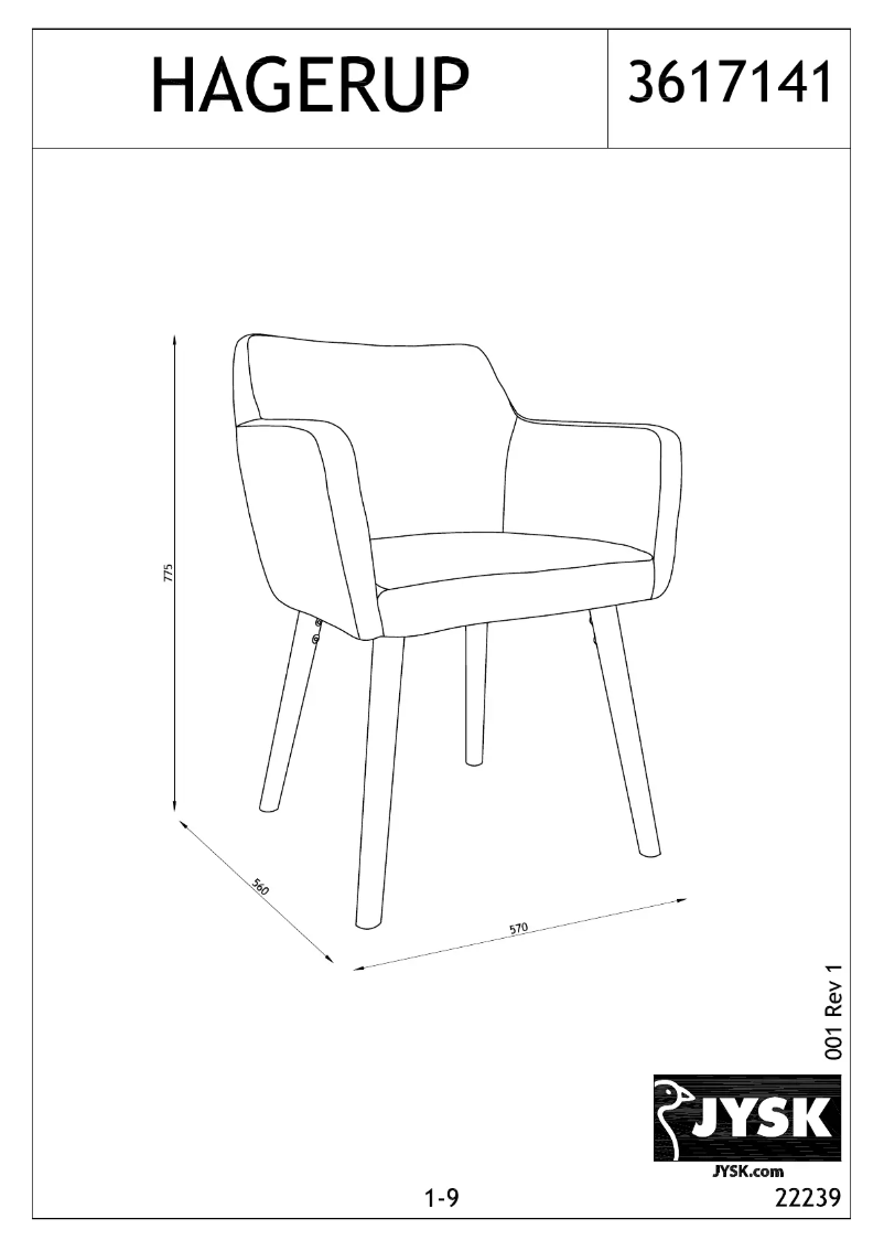 Page 1 de la notice Manuel utilisateur JYSK Hurup