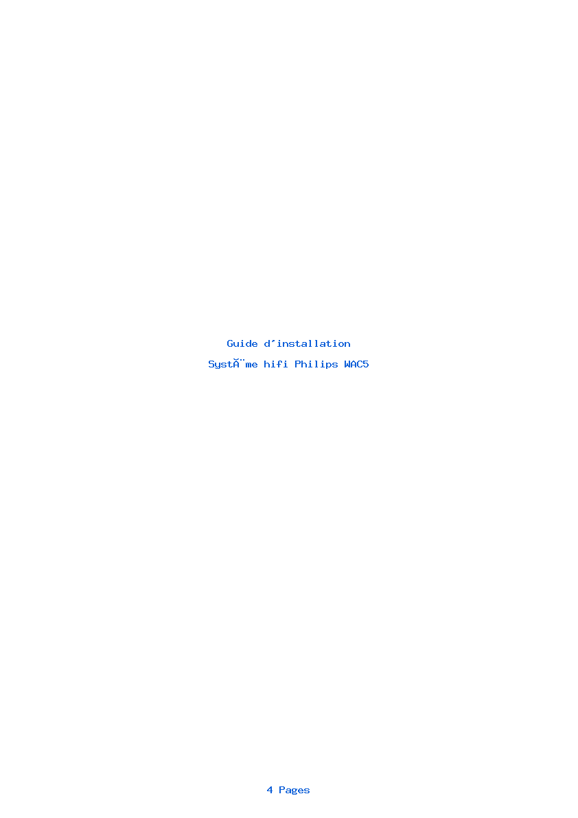 Page 1 de la notice Guide d'installation Philips WAC5