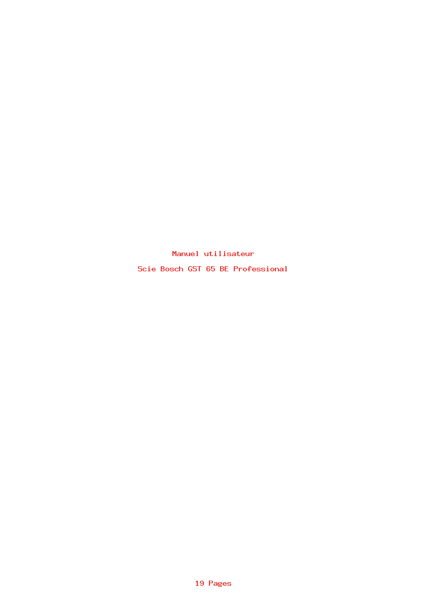 Page 1 de la notice Manuel utilisateur Bosch GST 65 BE Professional