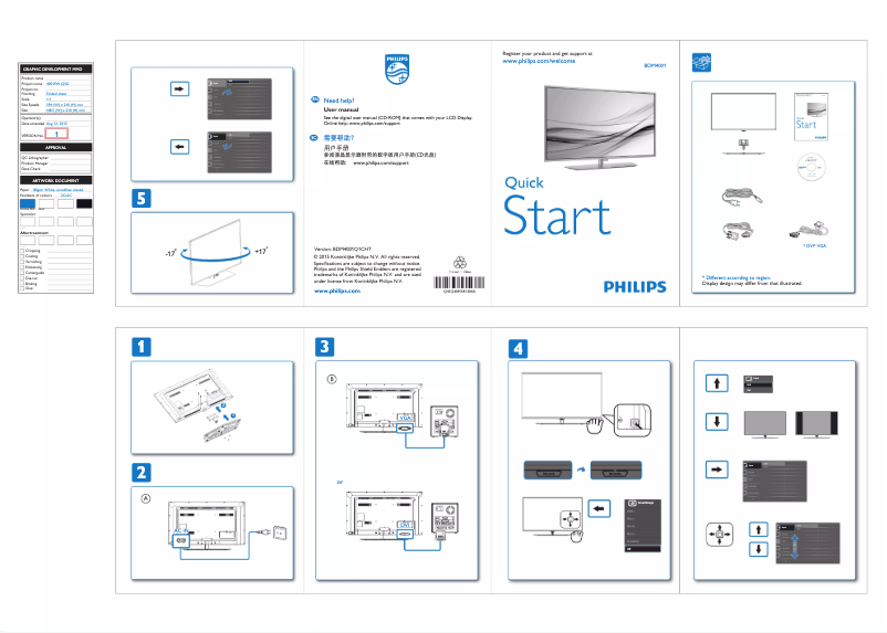 Page 1 of the manual Quick Start Guide Philips Signage Solutions BDM4001FW