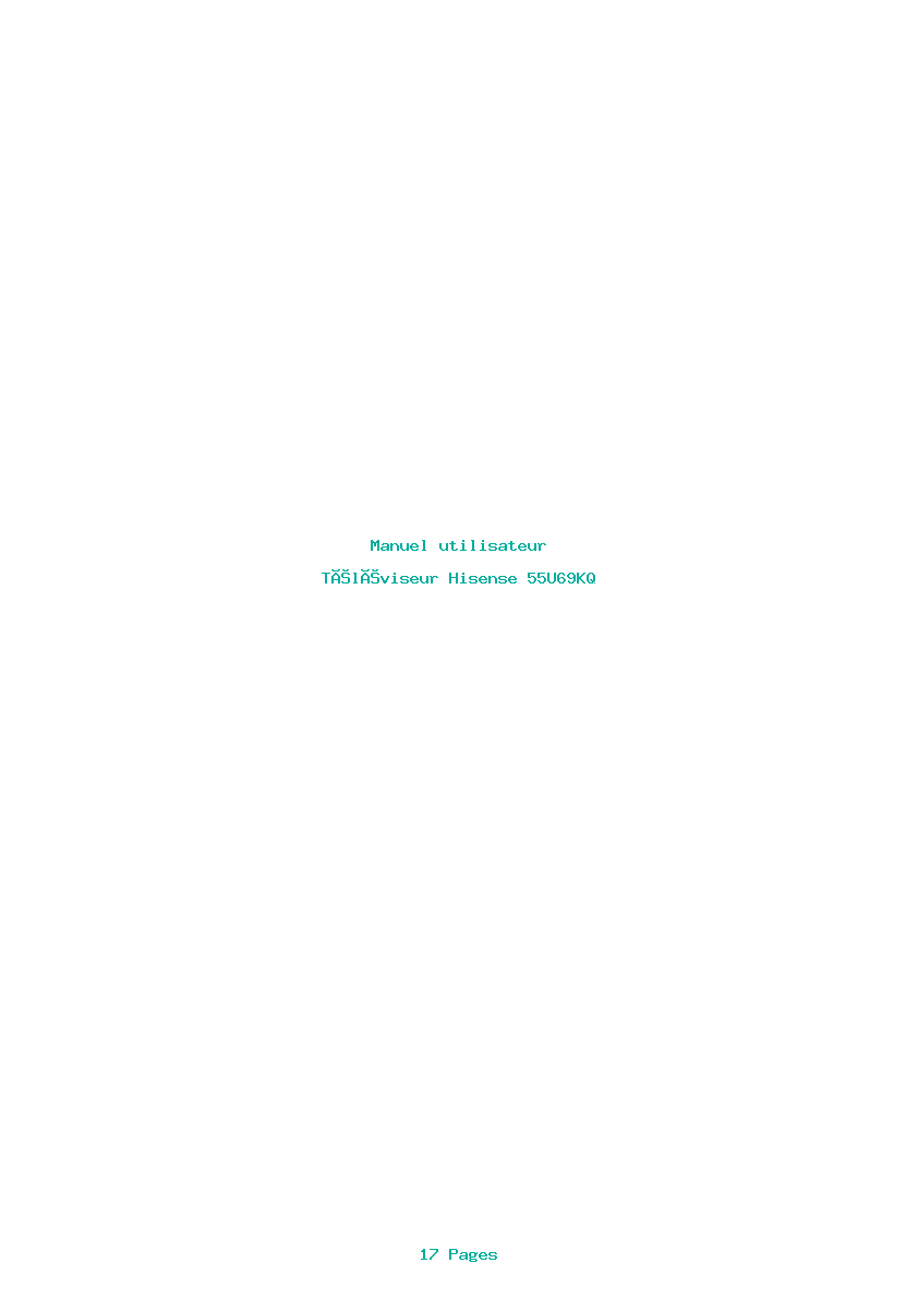 Page 1 de la notice Manuel utilisateur Hisense 55U69KQ