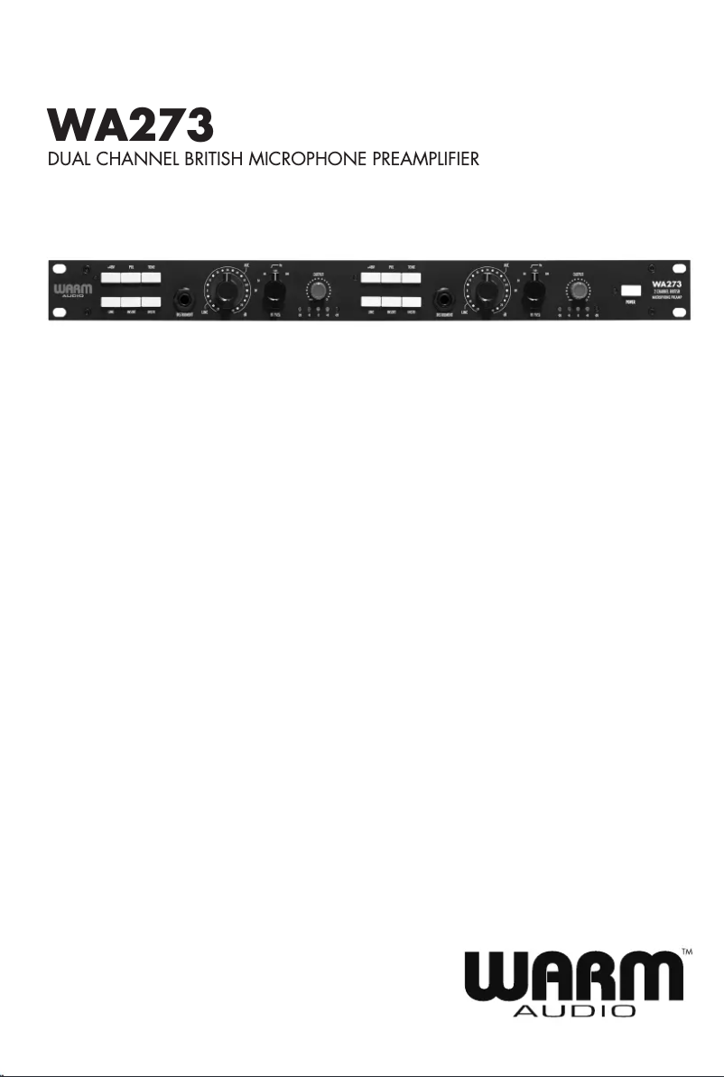 Page 1 de la notice Manuel utilisateur Warm Audio WA273