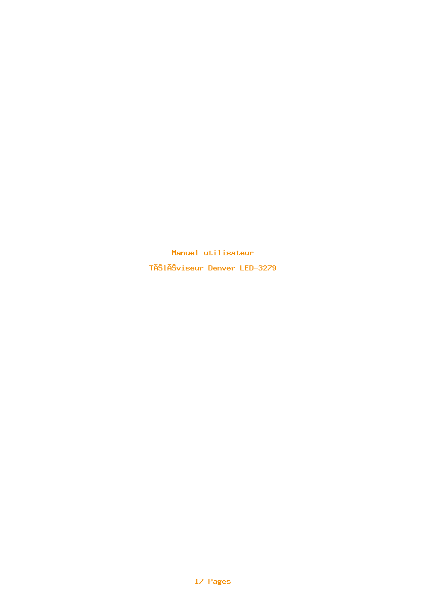 Page 1 de la notice Manuel utilisateur Denver LED-3279