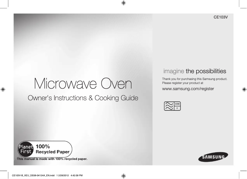 Page 1 de la notice Manuel utilisateur Samsung CE103V-B