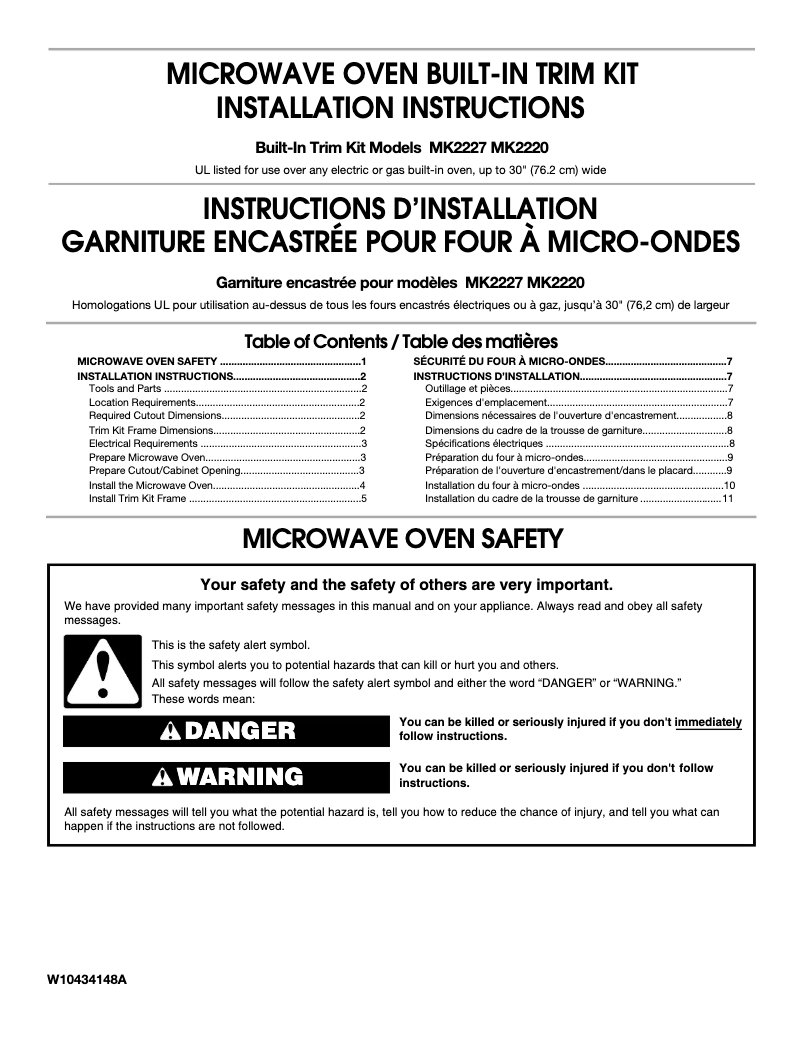 Page 1 de la notice Manuel utilisateur KitchenAid MK2227AS