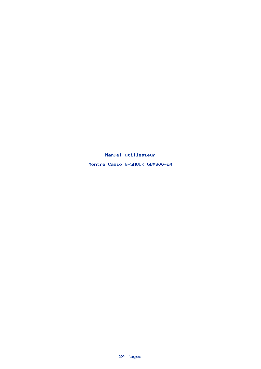 Page 1 de la notice Manuel utilisateur Casio G-SHOCK GBA800-9A