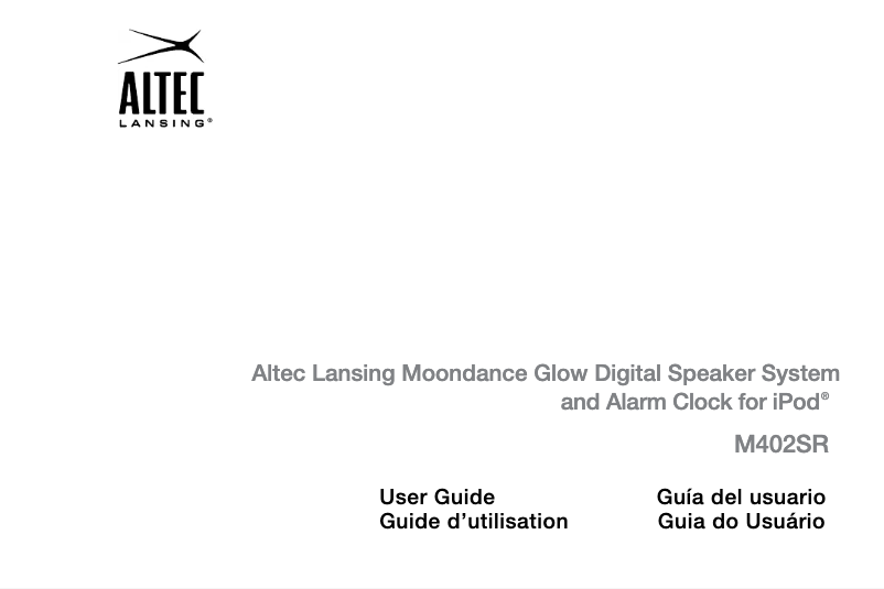Page 1 of the manual User Manual Altec Lansing Moondance Glow M402