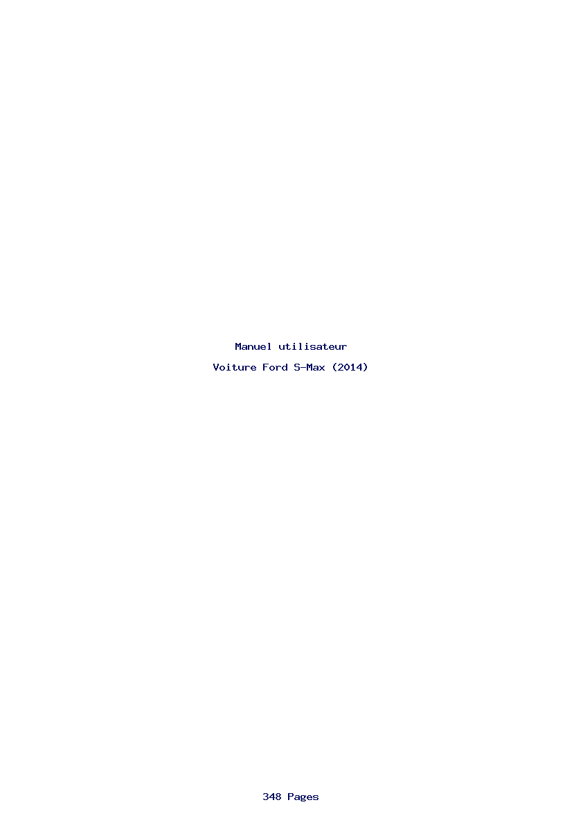 Page 1 de la notice Manuel utilisateur Ford S-Max (2014)