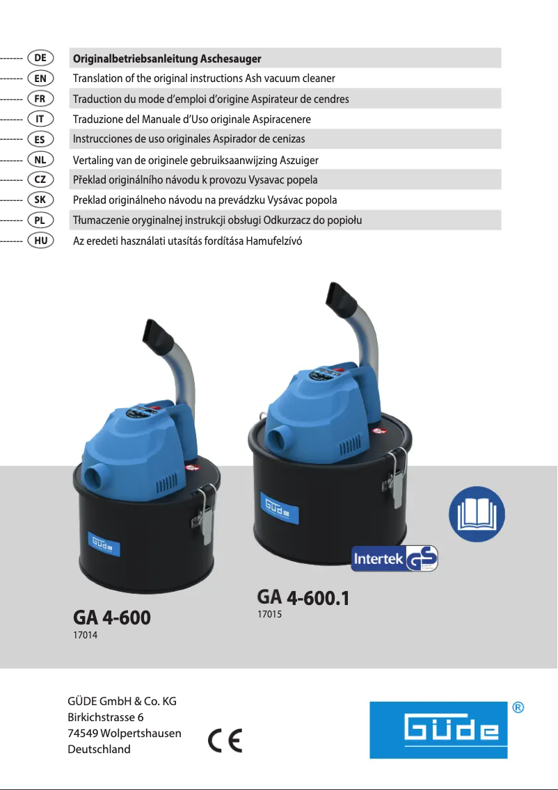 Page 1 de la notice Manuel utilisateur Güde GA 4-600.1