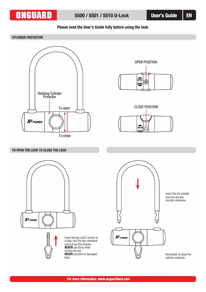 Page 1 de la notice Manuel utilisateur OnGuard U-Lock 5510