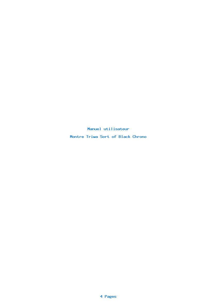 Page 1 de la notice Manuel utilisateur Triwa Sort of Black Chrono